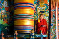 Kirkland 2 Monk turning a Prayer Wheel,  Trongsa Dzong, Bhutan