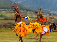 Whitney 2 Dress Rehearsal for Festival in Phobjekha Valley, Bhutan