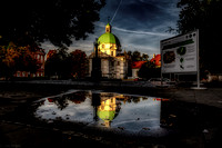 Yasu Tiroigoe - 2019 Sunset and reflection of St. Kazimierz Church in Warsaw, Poland.  104a
